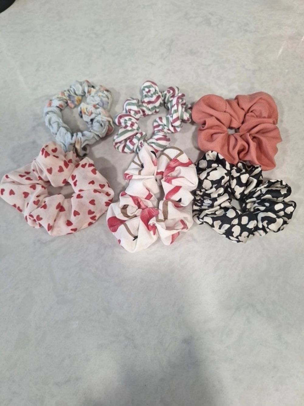 6-Piece Assorted Hair Scrunchie & Hair Tie Set